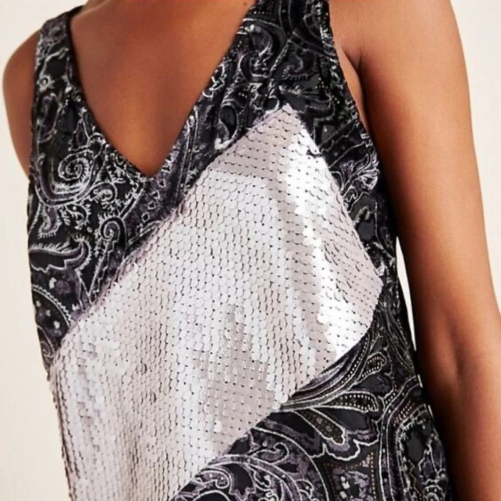 Anthropologie Tiny Cassandra Sequined Velvet Tank S